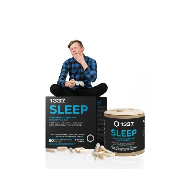 1337 SLEEP • Complément Alimentaire Gaming • Cure 2 mois / 60 gélules 1/j • Fabriqué en France