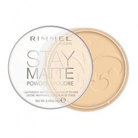 Rimmel - Poudre Compact Stay Matte - Anti-Brillance - Fini Mat et Naturel - 001 Transparent - 14gr