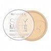 Rimmel - Poudre Compact Stay Matte - Anti-Brillance - Fini Mat et Naturel - 001 Transparent - 14gr