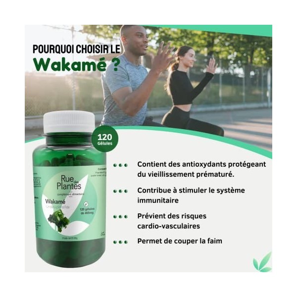Wakamé 120 gélules - puissant antioxydant, promouvoir le bon cholestérol et la santé cardiovasculaire - 20 jours de cure - Fa