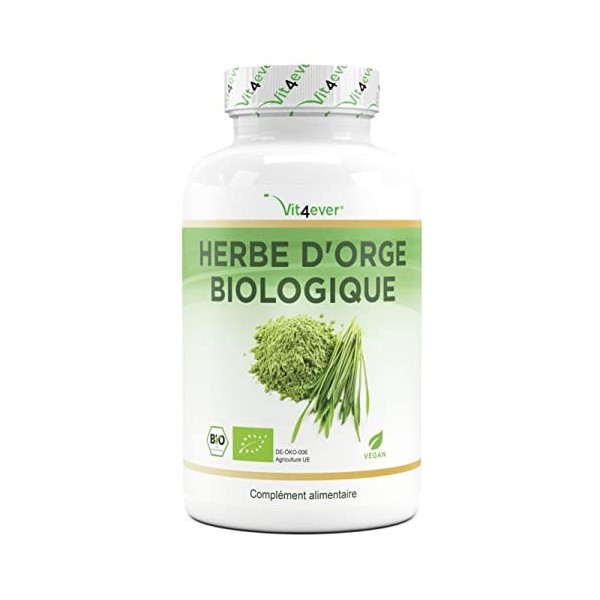 Herbe dorge bio - 365 gélules - hautement dosé avec 1500mg par portion journalière - qualité bio - sans additifs indésirable