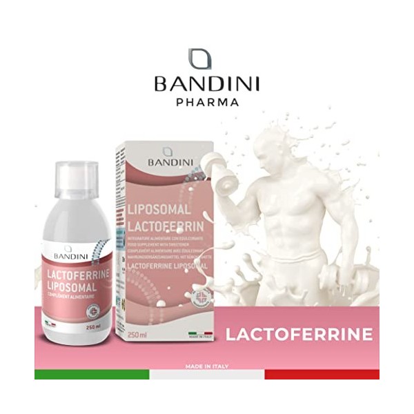 Bandini® LACTOFERRINE Liposomale 250ml - Complément Alimentaire à Haut Dosage et Haute Absorption - Lactoferrin Naturelle et 