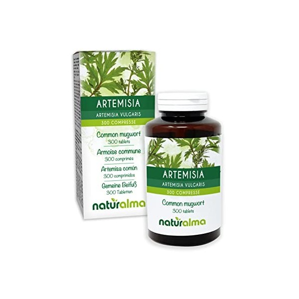 Armoise commune Artemisia vulgaris herbe avec fleurs Naturalma | 150 g | 300 comprimés de 500 mg | Complément alimentaire |