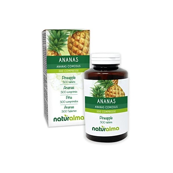 Ananas Ananas comosus ou Ananas sativus tiges des fruits Naturalma | 150 g | 300 comprimés de 500 mg | Complément alimentai