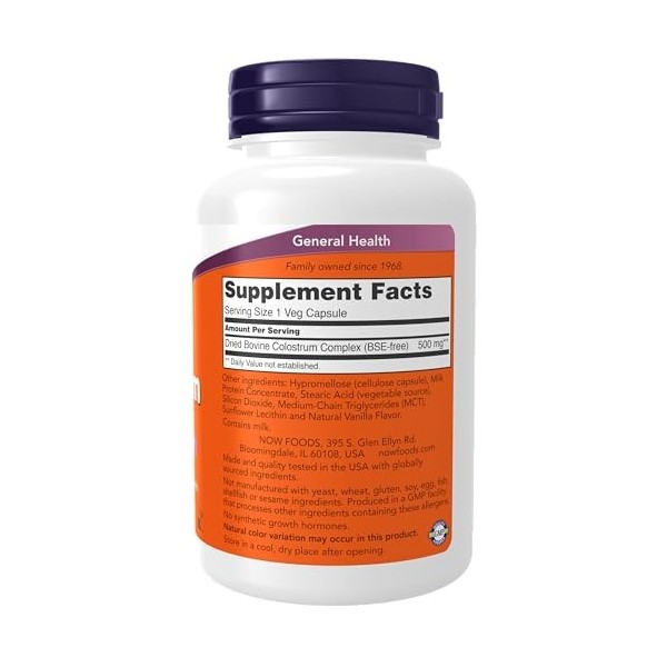 NOW Foods - Colostrum 500 mg 120 gelules