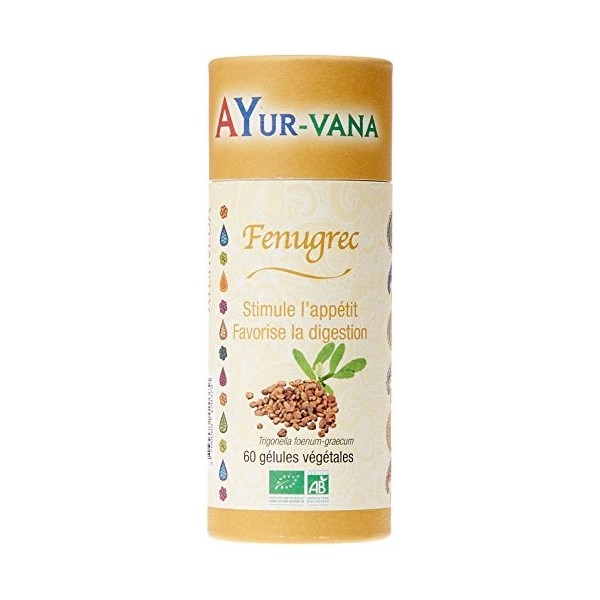 Ayur-Vana Fenugrec Bio Pilulier de 60 Gélules