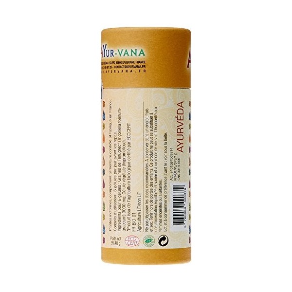 Ayur-Vana Fenugrec Bio Pilulier de 60 Gélules