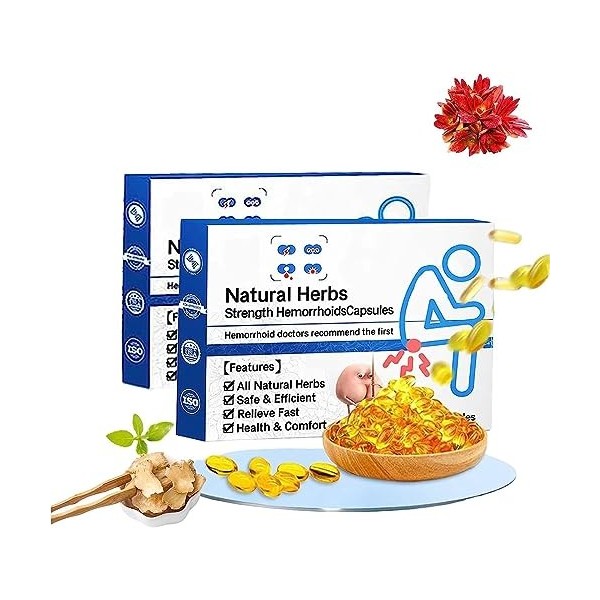 EXQST Natural Herbal Power Hemorrhoids Capsules, Capsules de Traitement des hémorroïdes pour Femmes et Hommes, Aide à soulage