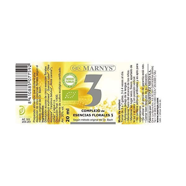 MARNYS Complexe Floral 3 Intensité florale bio pipette 20 ml