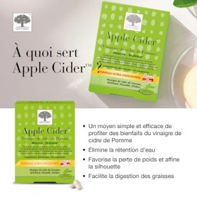 New Nordic - Apple Cider - Complément Alimentaire Minceur et Draineur - Vinaigre de Cidre de Pomme, Artichaut, Pissenlit et C