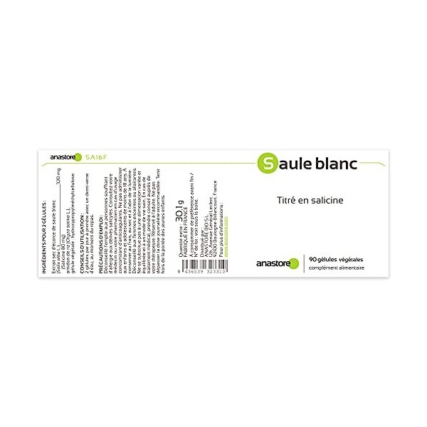 SAULE BLANC * 160 mg / 90 gélules * Titré en salicine 25%