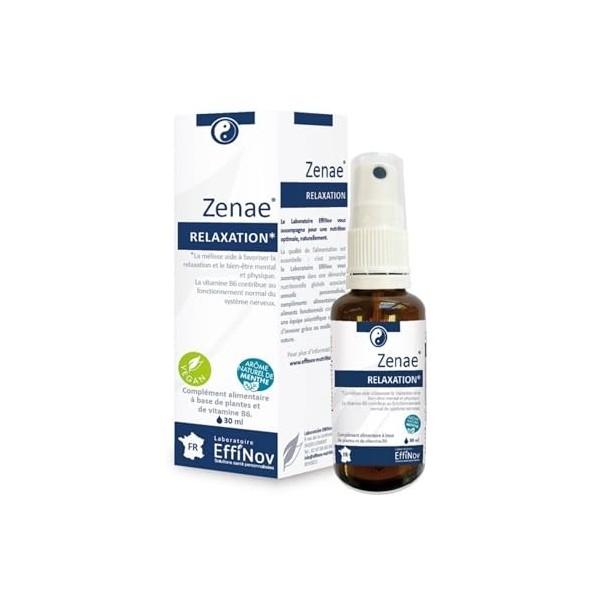 EFFINOV ZENAE - Complément Alimentaire – Favorise la Relaxation et la Sérénité - Spray 30 ml – Format voyage - Arôme naturel 