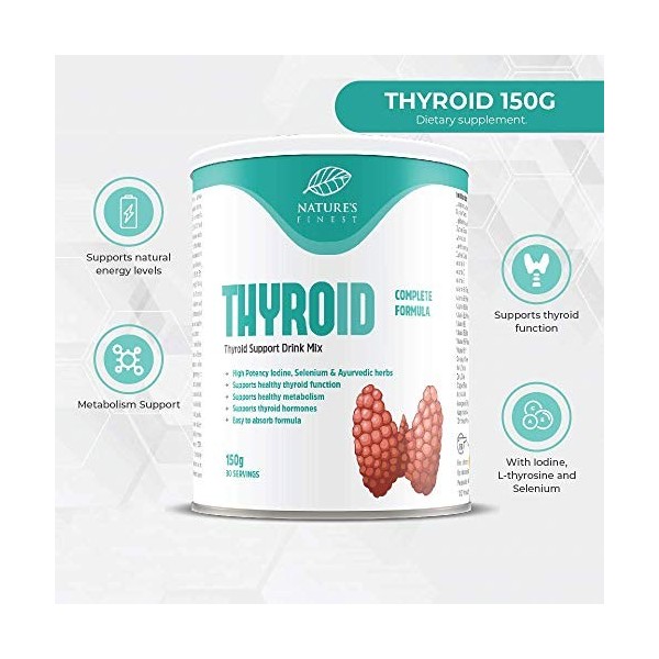 Mélange Boisson de Soutien Thyroïde 150g | 100% Naturel Mélange Thyroïde Haute Absorption | Soutient et Régule le Fonctionnem