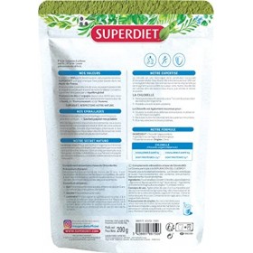 SUPERDIET - CHLORELLE BIO - 100% Plantes - Sachet papier avec zip refermable - Conditionné en France - Poudre 200 g