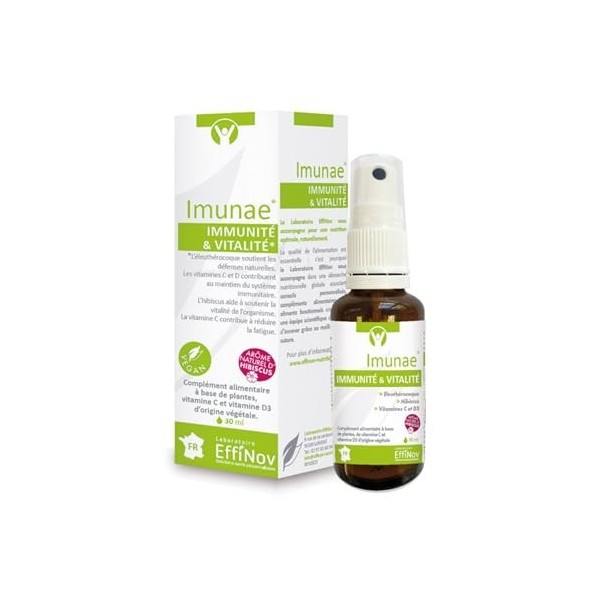 EFFINOV IMUNAE - Complément Alimentaire - Stimulation des Défenses Immunitaires et lutte contre la Fatigue - Spray 30 ml - Ar