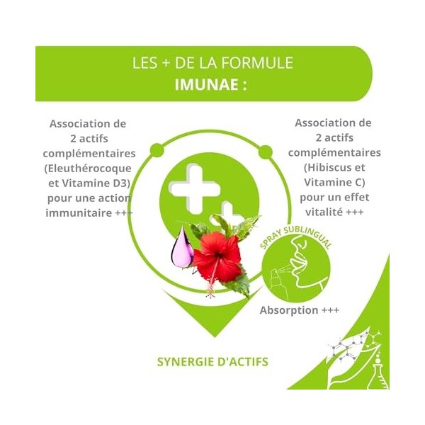 EFFINOV IMUNAE - Complément Alimentaire - Stimulation des Défenses Immunitaires et lutte contre la Fatigue - Spray 30 ml - Ar