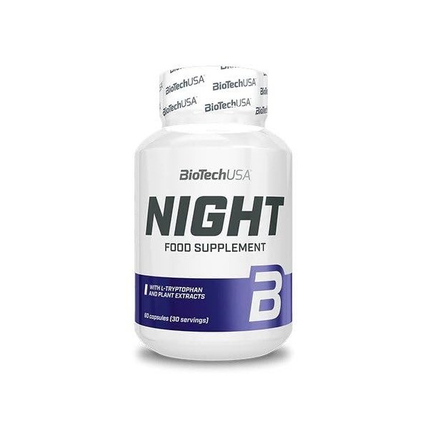 Biotech Usa | Night 60 Caps | Sommeil | L-tryptophane, extraits de plantes et de fruits