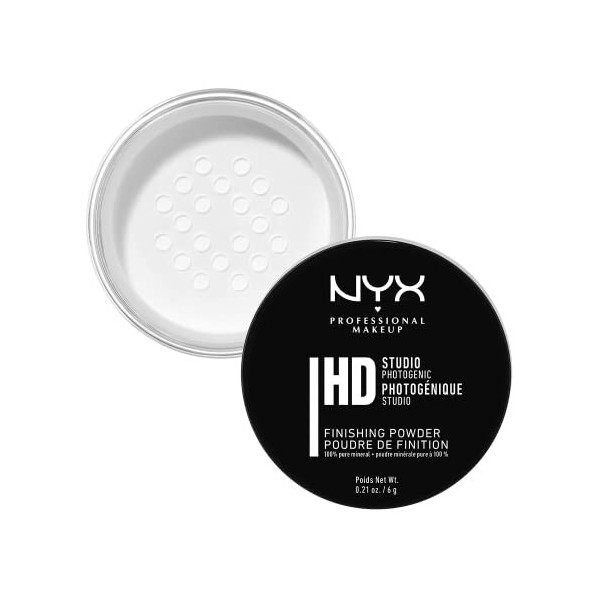 NYX Professional Makeup Poudre de Finition HD Studio, Poudre Libre, Fini Mat, Contrôle de la Brillance, Teinte : Translucent