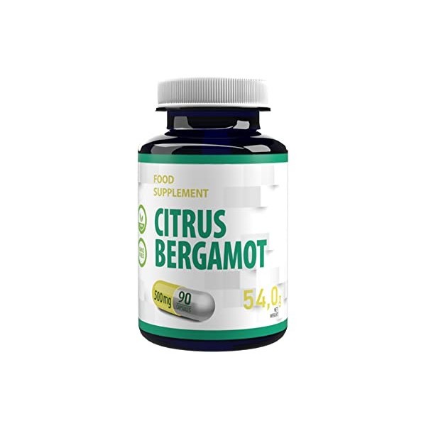 Citrus Bergamote 500mg 90 Vegan Capsules, Certificat danalyse dAGROLAB Allemagne, Supplément de haute puissance