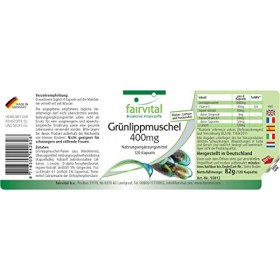 Fairvital | Extrait de moules aux orles vert Fortement dosé - 120 capsules - avec le gingembre, le yucca et Vitamine E