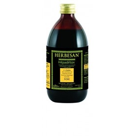 HERBESAN®-HÉPADETOX - Bien-être du foie -Excès alimentaire- Complexe de 6 plantes -Bouteille en verre de 480 ml