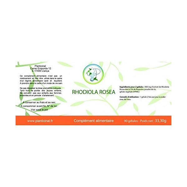 Planticinal Rhodiola Rosea 200mg