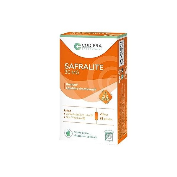 Safralite 30mg 28 gélules Humeur et équilibre émotionnel Codifra