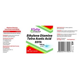 EDTA Acide éthylène diamine tétra-acétique 500mg 120 gélules végétales, Testé par un Laboratoire tiers