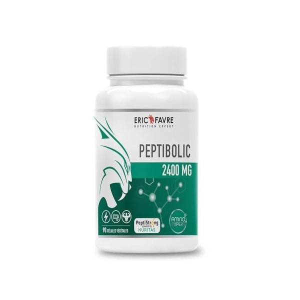 PEPTIBOLIC PROTÉINES DE FÈVE HYDROLYSÉES -Programme de 15 jours avec PeptiStrong TM - Santé Musculaire, 100% Vegan - Pilulier