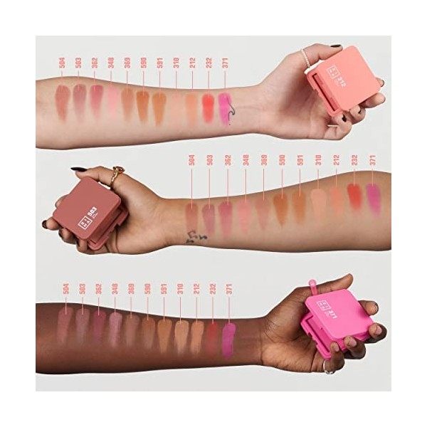 3INA MAKEUP - The Blush 212 - Rose Foncé - Pinceau maquillage crème liquide ou poudre - Brosses synthétiques douces et compac