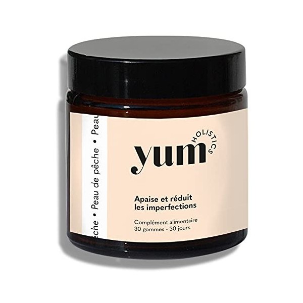 YUM HOLISTICS | - [ Peau de pêche] - | Complément Alimentaire Naturel pour la Peau | Anti-imperfections - 1 mois 30 gummies