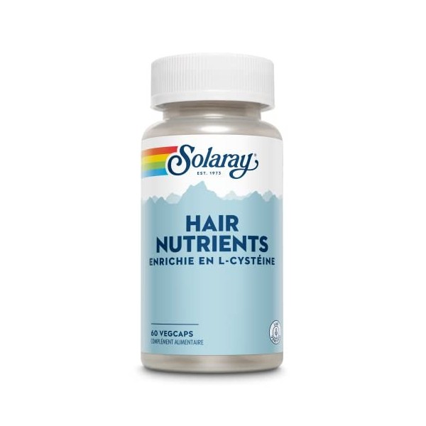 Solaray Hair Nutrients | Enrichie en L-cystéine | Force et beauté des cheveux | 60 capsules