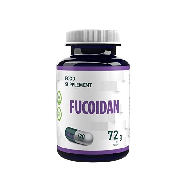 Hepatica Fucoidan Fucus vésiculeux 500mg 120 Capsules végétaliennes, Certificat danalyse par AGROLAB Allemagne, Haute puissa