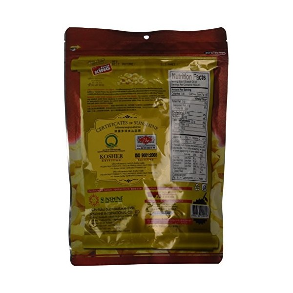 King Fruit - Vacuum Freeze Dried Durian Fruit - 3.5 Oz Monthong Chunk 1 Bag 