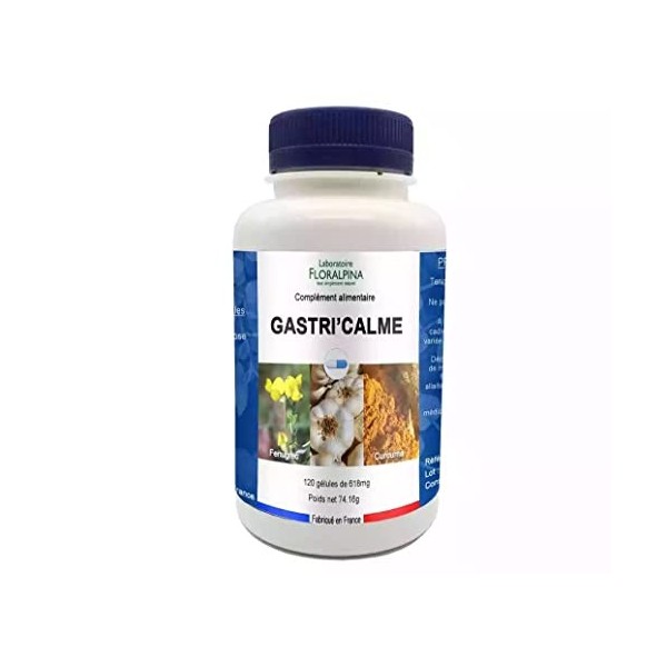 Laboratoire Floralpina - GastriCalme - 120 Gélules complexe de plantes qui va vous aider en cas de problèmes d’estomac ou d