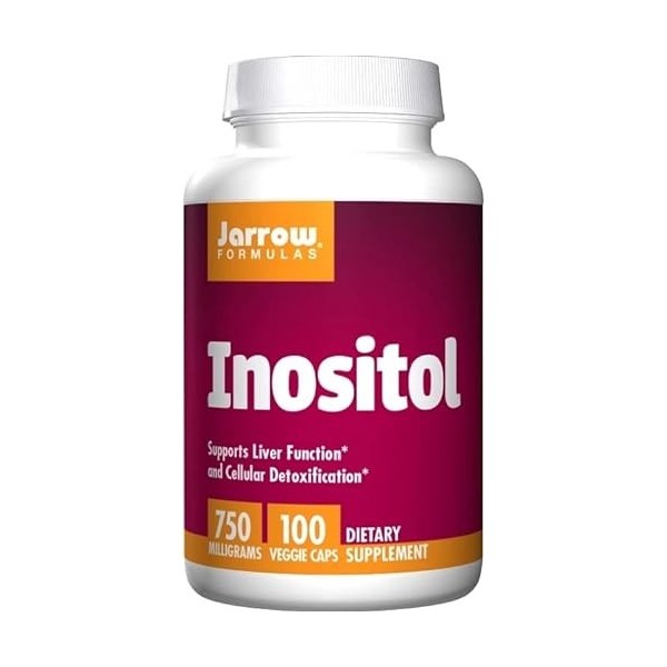 Jarrow Formulas, Inositol, 750mg, Hautement Dosé, 100 Capsules végétaliennes, Testé en Laboratoire, Sans Gluten, Végétarien, 