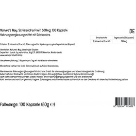 PremiumVital, Natures Way, Schisandra Fruit Fruit de Schisandra , 580mg, 100 Capsules végétaliennes, avec Pilulier Pratique