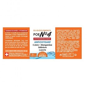 Préparation en oligoéléments - POE n°4 - Cu - Se - Mn -Carotte -Bioligo
