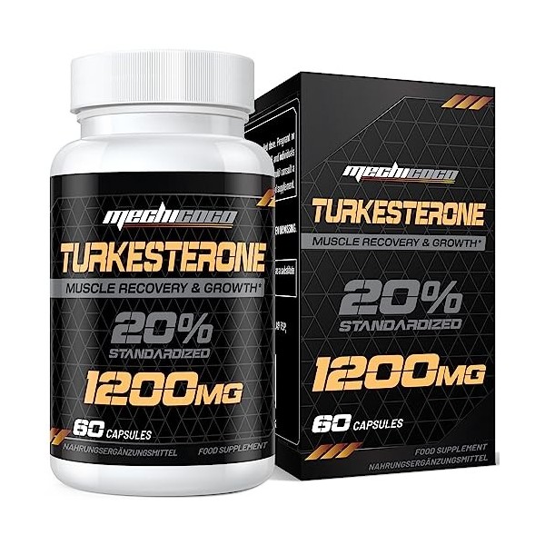Gélules de Turkesterone - Turkesterone Hautement Dosé 1200 mg Extrait dAjuga Turkestanica, Standardisé à 20% de Turkesterone