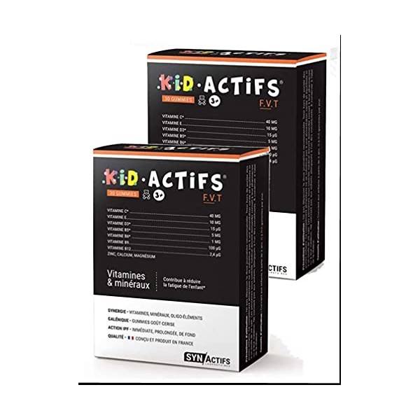 ARAGAN KID Actifs vitamines & minéraux x 30 gummies - Synactifs lot de 2 boites