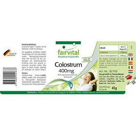 Fairvital | Colostrum 400mg Fortement dosé - 90 capsules - d´Allemagne - sans lESB - légèrement modifié