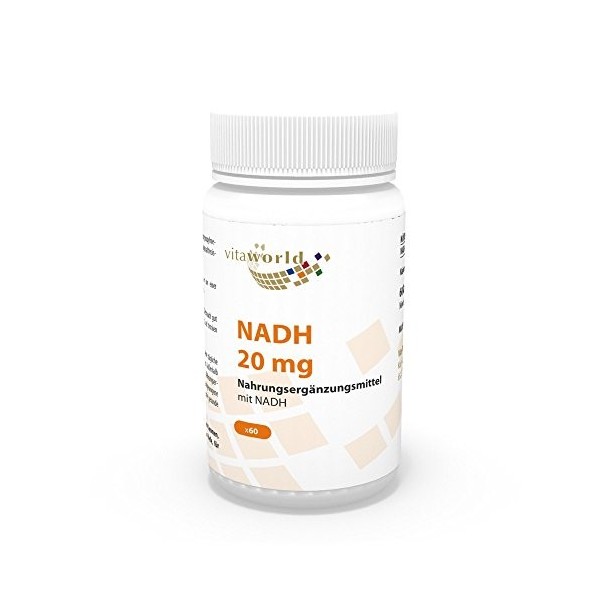 Vita World NADH 20mg 60 Capsules Made in Germany