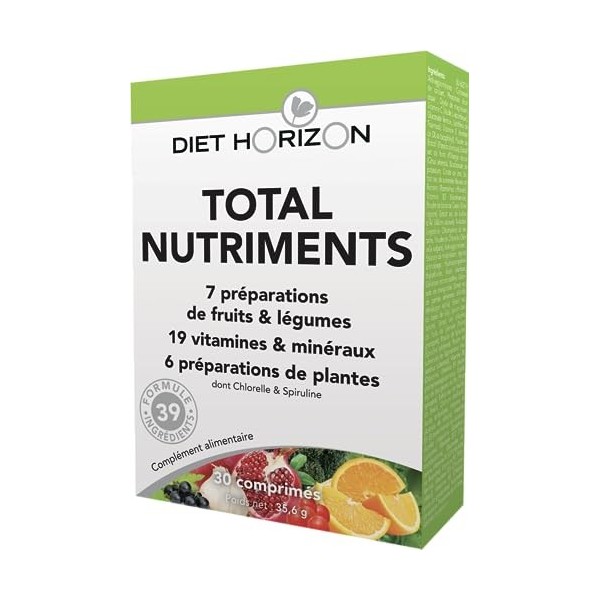 DIET HORIZON - Total Nutriments Adulte 30 Comprimés - Lot De 2