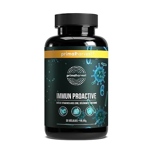 Immune Defense 10-in-1 de Primal Harvest 30 capsules avec des vitamines, des minéraux, des extraits de baies de sureau et d