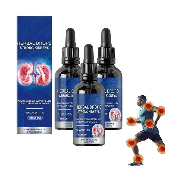 3 pcs Herbal Kidney Care Drops,Googeer Herbal Care Drops,Natural Supplement Liquid Extract