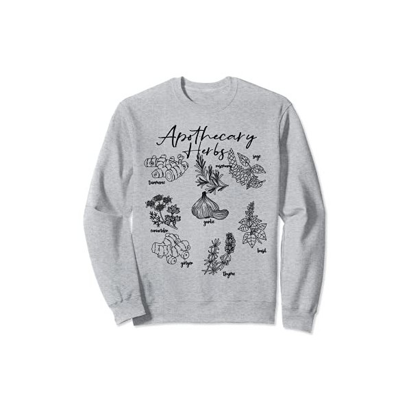 Apothicaire Herbes Plantes Botaniques Vintage Cottagecore Sweatshirt