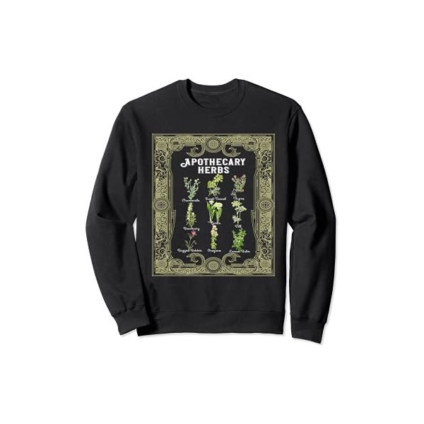 Apothicaire Herbes Plantes Botaniques Vintage Cottagecore Sweatshirt