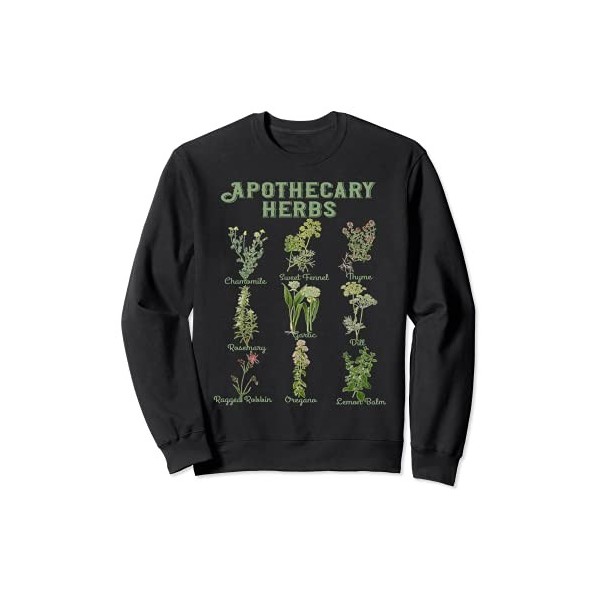 Apothicaire Herbes Plantes Botaniques Vintage Cottagecore Sweatshirt