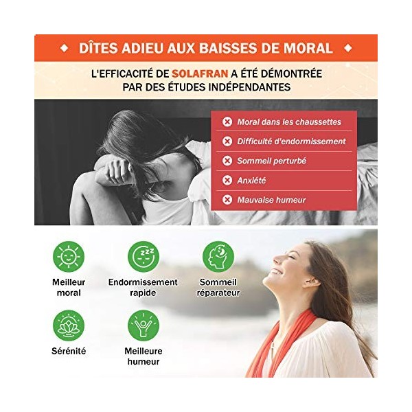 SAFRAN Ultraconcentré - Extrait Titré et Vitamines - Moral, Stress, Sommeil, Relaxation, Humeur - 30 capsules de Saffron avec