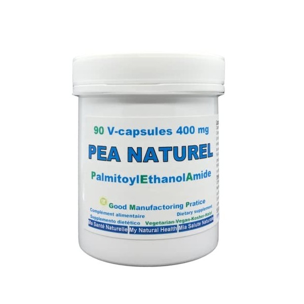 PEA Naturel Palmitoyléthanolamide micronisé de qualité supérieure - 90 gélules végétales dosage pour 1 mois fabriqué dans l